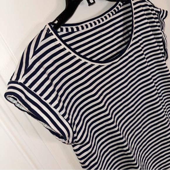 Garnet Hill Weekender Cropped Boxy Striped Short Sleeve T Shirt XS - Picture 4 of 14